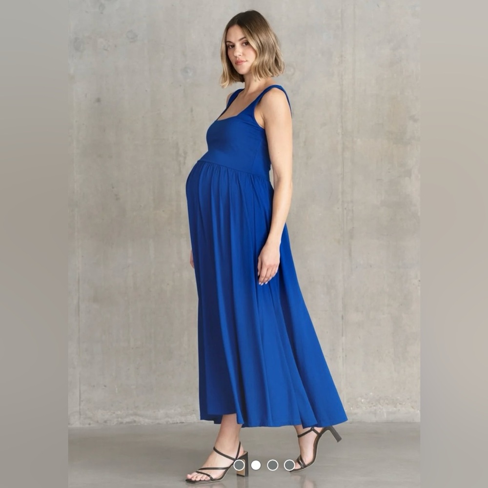 Seraphine Jersey Bamboo Strap Midi Maternity Dress